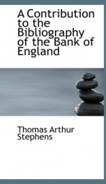 a contribution to the bibliography of the bank of england_cover