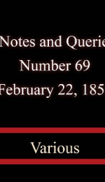 Notes and Queries, Number 69, February 22, 1851_cover