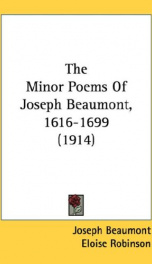 the minor poems of joseph beaumont 1616 1699_cover