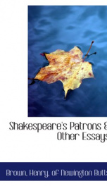shakespeares patrons other essays_cover