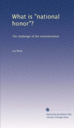 what is national honor the challenge of the reconstruction_cover