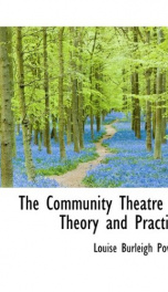 the community theatre in theory and practice_cover