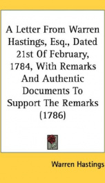 a letter from warren hastings esq dated 21st of february 1784 with remarks_cover