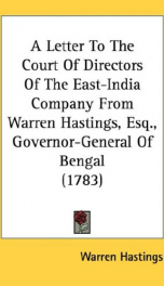 a letter to the court of directors of the east india company from warren hasting_cover
