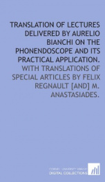 translation of lectures delivered by aurelio bianchi on the phonendoscope an_cover