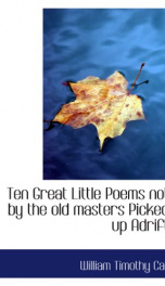ten great little poems not by the old masters picked up adrift_cover