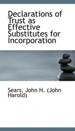 declarations of trust as effective substitutes for incorporation_cover