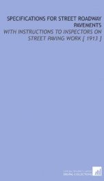 specifications for street roadway pavements with instructions to inspectors on_cover