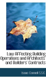 law affecting building operations and architects and builders contracts_cover