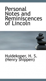 personal notes and reminiscences of lincoln_cover