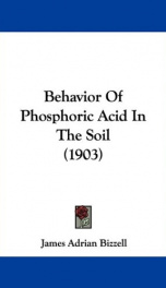 behavior of phosphoric acid in the soil_cover