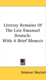 literary remains of the late emanuel deutsch with a brief memoir_cover