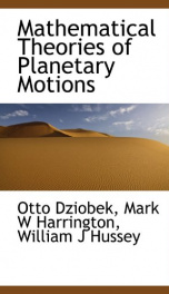 mathematical theories of planetary motions_cover