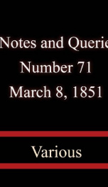 Notes and Queries, Number 71, March 8, 1851_cover