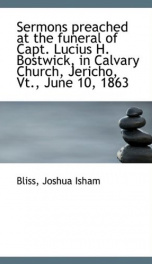 sermons preached at the funeral of capt lucius h bostwick in calvary church_cover