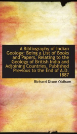 a bibliography of indian geology being a list of books and papers relating to_cover