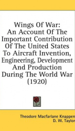 wings of war an account of the important contribution of the united states to a_cover