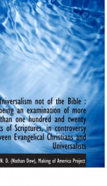 universalism not of the bible being an examination of more than one hundred an_cover