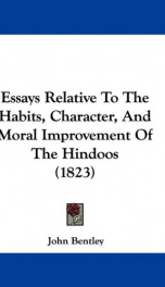 essays relative to the habits character and moral improvement of the hindoos_cover