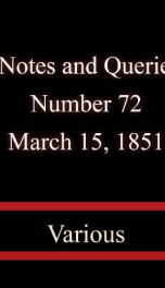 Notes and Queries, Number 72, March 15, 1851_cover
