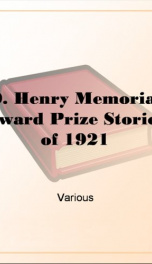 O. Henry Memorial Award Prize Stories of 1921_cover