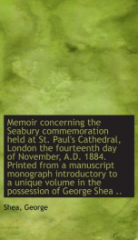 memoir concerning the seabury commemoration held at st pauls cathedral london_cover