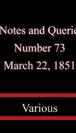 Notes and Queries, Number 73, March 22, 1851_cover