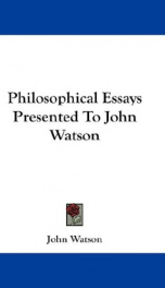 philosophical essays presented to john watson_cover