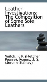 leather investigations the composition of some sole leathers_cover