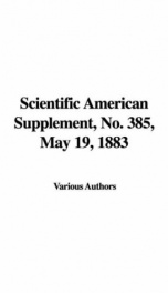 Scientific American Supplement, No. 385, May 19, 1883_cover