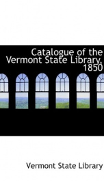 catalogue of the vermont state library 1850_cover