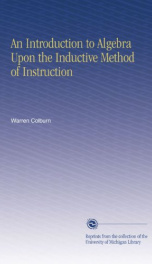 an introduction to algebra upon the inductive method of instruction_cover