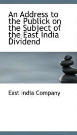 an address to the publick on the subject of the east india dividend_cover