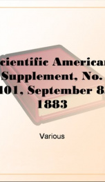 Scientific American Supplement, No. 401, September 8, 1883_cover