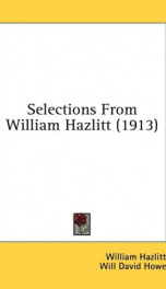 selections from william hazlitt_cover