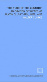 the state of the country an oration delivered at buffalo july 4th 1862_cover