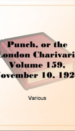 Punch, or the London Charivari, Volume 159, November 10, 1920_cover