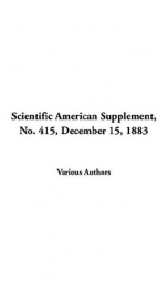 Scientific American Supplement, No. 415, December 15, 1883_cover