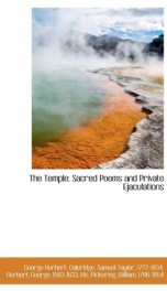 the temple sacred poems and private ejaculations_cover
