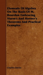 elements of algebra on the basis of m bourdon embracing sturms and horners_cover