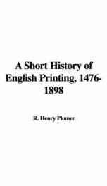 A Short History of English Printing, 1476-1898_cover