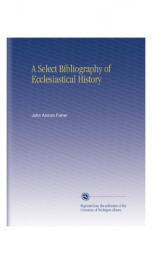 a select bibliography of ecclesiastical history_cover