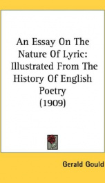 an essay on the nature of lyric illustrated from the history of english poetry_cover