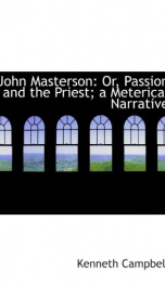 john masterson or passion and the priest_cover