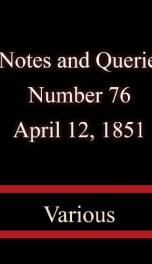 Notes and Queries, Number 76, April 12, 1851_cover