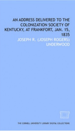 an address delivered to the colonization society of kentucky at frankfort jan_cover