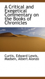 a critical and exegetical commentary on the books of chronicles_cover