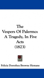 the vespers of palermo a tragedy in five acts_cover