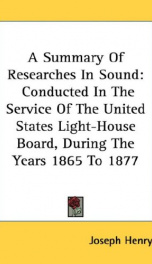 a summary of researches in sound conducted in the service of the united states_cover