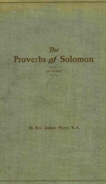 the proverbs of solomon or the words of the wise in verse_cover